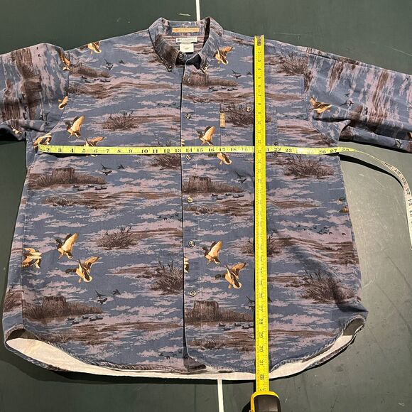 Columbia River Lodge Long Sleeve Blue Button Down Duck Hunting XXL Shirt EUC - Picture 4 of 5